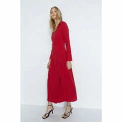 Warehouse Jersey Crepe Button Wrap Gathered Shirt Dress For Female -Warehouse Sales Store unnamed file 4871