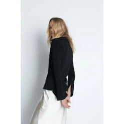 Warehouse Jersey Crepe Button Wrap Gathered Shirt For Female -Warehouse Sales Store unnamed file 4874