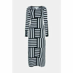 Warehouse Mixed Stripe Knit Midi Dress For Female -Warehouse Sales Store unnamed file 4896