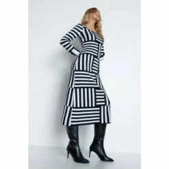 Warehouse Mixed Stripe Knit Midi Dress For Female -Warehouse Sales Store unnamed file 4897