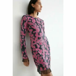 Warehouse Printed Sequin Bead Trim Open Back Mini Dress For Female -Warehouse Sales Store unnamed file 4903