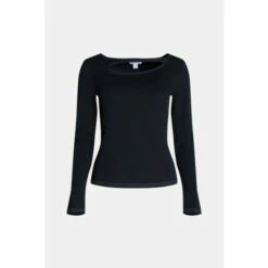Warehouse Jersey Crepe Top Stitch Cut Out Top For Female -Warehouse Sales Store unnamed file 4947