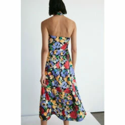 Warehouse Floral Halter Neck Jersey Crepe Midi Dress For Female -Warehouse Sales Store unnamed file 4986