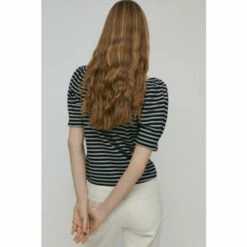 Warehouse Striped Pique Sweetheart Neck Top For Female -Warehouse Sales Store unnamed file 4997