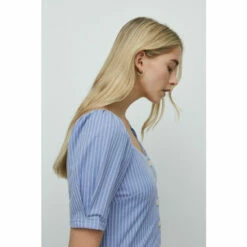Warehouse Striped Pique Sweetheart Neck Top For Female -Warehouse Sales Store unnamed file 5000
