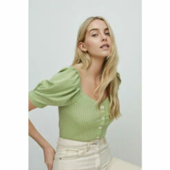 Warehouse Striped Pique Sweetheart Neck Top For Female -Warehouse Sales Store unnamed file 5001