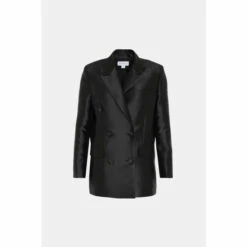 Warehouse Satin Twill Double Breasted Boyfriend Blazer For Female -Warehouse Sales Store unnamed file 5018