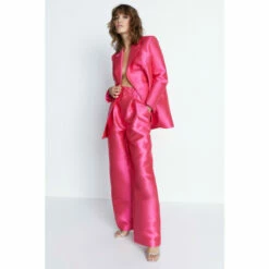 Warehouse Satin Twill Double Breasted Boyfriend Blazer For Female -Warehouse Sales Store unnamed file 5021