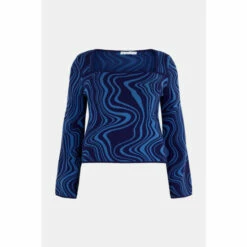 Warehouse Plus Size Warped Jacquard Knit Jumper For Female -Warehouse Sales Store unnamed file 5036