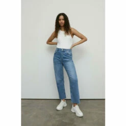 Warehouse 94s Denim Stretch Straight Leg Raw Hem Jeans For Female -Warehouse Sales Store unnamed file 5055