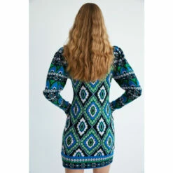 Warehouse Tile Border Jacqaurd Knit Dress For Female -Warehouse Sales Store unnamed file 5075