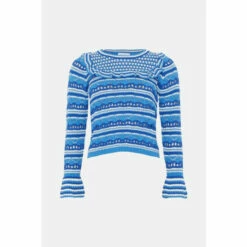 Warehouse Pointelle Frill Yoke Knit Jumper For Female -Warehouse Sales Store unnamed file 5081