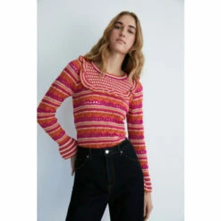 Warehouse Pointelle Frill Yoke Knit Jumper For Female -Warehouse Sales Store unnamed file 5083