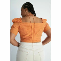 Warehouse Plus Size Voile Strappy Cut Out Ruched Top For Female -Warehouse Sales Store unnamed file 5132