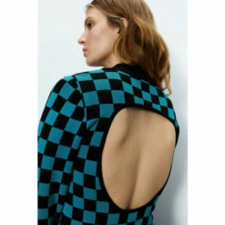 Warehouse Checkerboard Jacquard Polo Knit Dress For Female -Warehouse Sales Store unnamed file 5163