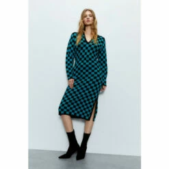 Warehouse Checkerboard Jacquard Polo Knit Dress For Female -Warehouse Sales Store unnamed file 5165