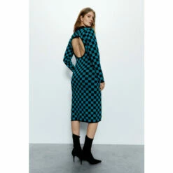 Warehouse Checkerboard Jacquard Polo Knit Dress For Female -Warehouse Sales Store unnamed file 5166