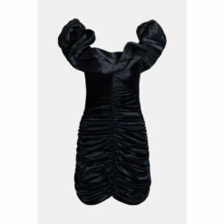 Warehouse Velvet Organza Frill Ruched Mini Dress For Female -Warehouse Sales Store unnamed file 5170