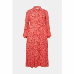 Warehouse Plus Size Woven Midi Shirt Dress In Animal For Female -Warehouse Sales Store unnamed file 5186