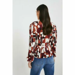 Warehouse Plisse Balloon Sleeve Printed Wrap Top For Female -Warehouse Sales Store unnamed file 5190