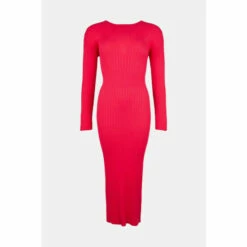 Warehouse Open Back Ribbed Knit Dress For Female -Warehouse Sales Store unnamed file 5196