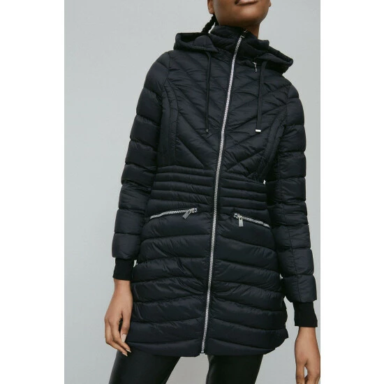 Warehouse Lightweight Midi Packable Padded Jacket For Female 4 Warehouse Lightweight Midi Packable Padded Jacket For Female - Image 2