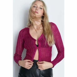 Warehouse Metallic Yarn Knit Cardigan For Female -Warehouse Sales Store unnamed file 556