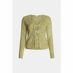 Warehouse Tinsel Rib Tie Knit Cardigan For Female -Warehouse Sales Store unnamed file 581