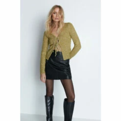 Warehouse Tinsel Rib Tie Knit Cardigan For Female -Warehouse Sales Store unnamed file 583