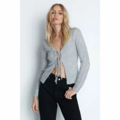 Warehouse Tinsel Rib Tie Knit Cardigan For Female -Warehouse Sales Store unnamed file 585