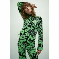 Warehouse WH X William Morris Society Metallic Floral Knit Top For Female