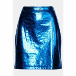 Warehouse Crackle Faux Leather Mini Skirt For Female -Warehouse Sales Store unnamed file 64