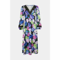 Warehouse Lace Insert Floral Print Midi Dress For Female -Warehouse Sales Store unnamed file 686