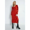 Warehouse Diagonal Stripe Knit Midi Dress For Female