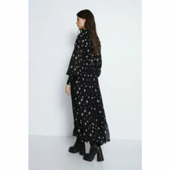Warehouse Embroidered Dobby Ruched Maxi Dress For Female -Warehouse Sales Store unnamed file 76