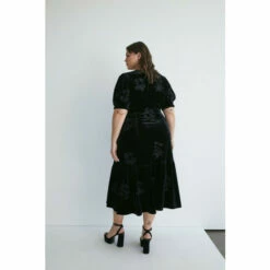 Warehouse Plus Size Velvet Embroidered Tiered Midi Dress For Female -Warehouse Sales Store unnamed file 777