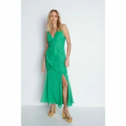 Warehouse Premium Ruffle Detail Maxi Dress For Female