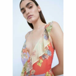 Warehouse WH X The British Museum: The Charles Rennie Mackintosh Collection Mixed Print Wrap Maxi Dress For Female -Warehouse Sales Store unnamed file 788