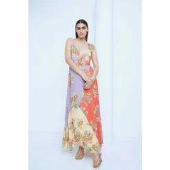 Warehouse WH X The British Museum: The Charles Rennie Mackintosh Collection Mixed Print Wrap Maxi Dress For Female -Warehouse Sales Store unnamed file 792