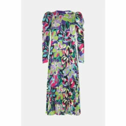 Warehouse Floral Pleated Puff Sleeve Maxi Dress For Female -Warehouse Sales Store unnamed file 812