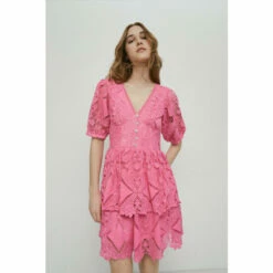 Warehouse Lace V Neck Mini Dress For Female