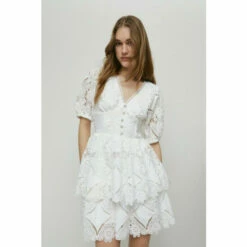 Warehouse Lace V Neck Mini Dress For Female -Warehouse Sales Store unnamed file 819