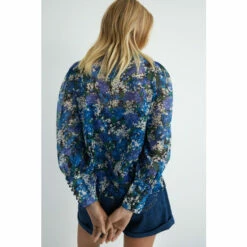 Warehouse Recycled Polyester High Neck Blouse In Floral For Female -Warehouse Sales Store unnamed file 852