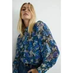 Warehouse Recycled Polyester High Neck Blouse In Floral For Female -Warehouse Sales Store unnamed file 854