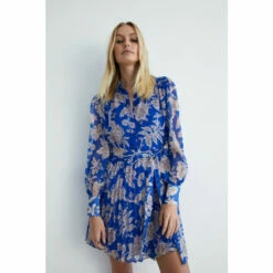 Warehouse Petite Recycled Polyester Floral Belted Mini Dress For Female -Warehouse Sales Store unnamed file 872
