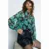 Warehouse Recycled Polyester Floral Tie Neck Blouse For Female -Warehouse Sales Store unnamed file 889
