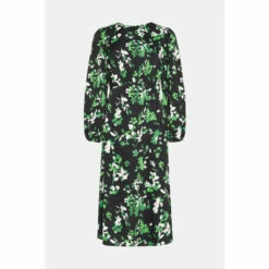 Warehouse Floral Print Long Sleeve Tea Midi Dress For Female -Warehouse Sales Store unnamed file 897