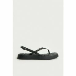 Warehouse Real Leather Toe Thong Flatform For Female