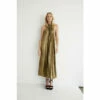 Warehouse Metallic Lame Pleated Halter Neck Midi Dress For Female -Warehouse Sales Store unnamed file 912
