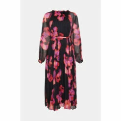 Warehouse Floral Relaxed Pleated Midi Dress For Female -Warehouse Sales Store unnamed file 93
